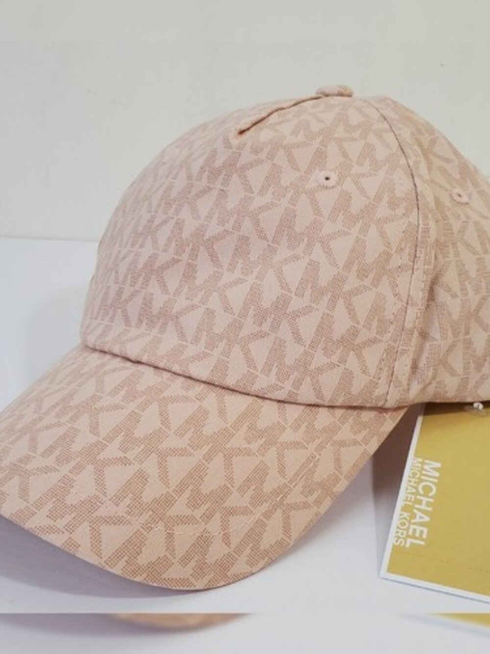 MICHAEL KORS BASEBALL CAP WOMEN' ALLOVER MK PRINT LOGO ONESIZE ADJUSTABLE BLUSH